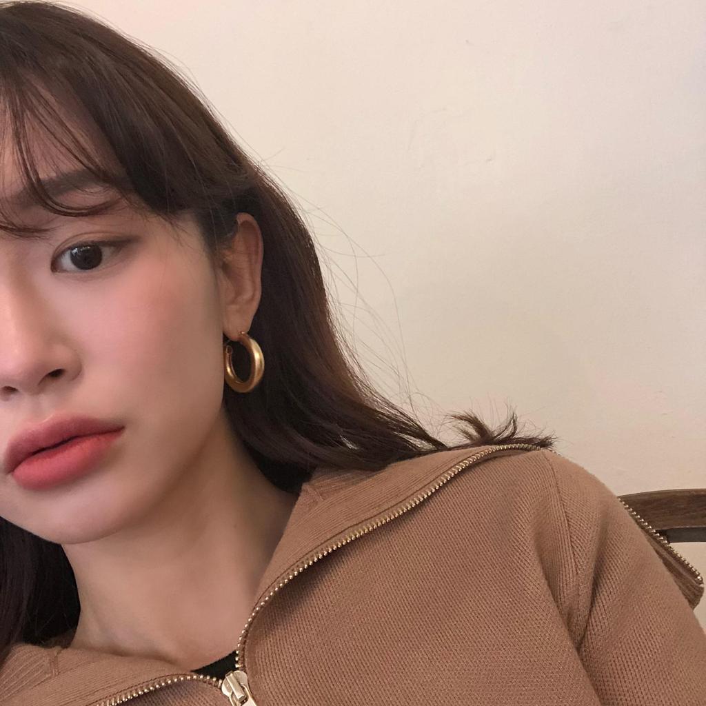Anna's Influencer Style Metal Hoop Earrings: Simple, Versatile Circle Studs for Women