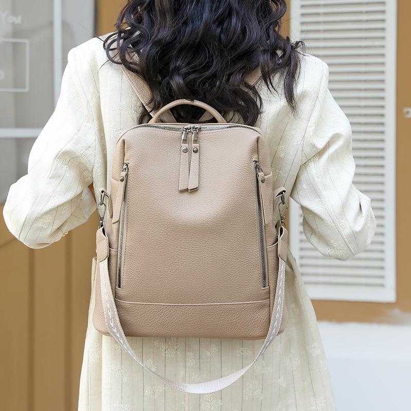 School Season Ladies Soft Surface Backpack Large Capacity Student School Bag Computer Backpack Fashion Crossbody Backpack