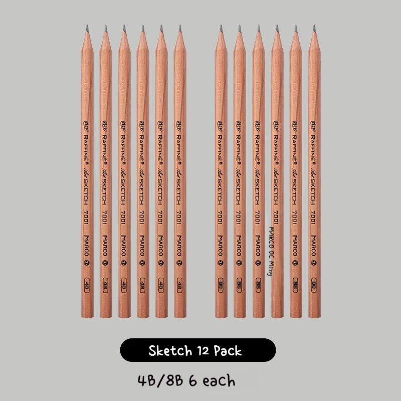 12Pcs Professional Drawing Sketch Pencil Set HB 2H 2B 3B 4B 5B 6B 7B 8B 10B 12B 14B Graphite Hand-Painted Pen School Stationery