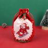 5pcs Christmas Drawstring Gift Bag Cartoon Candy Cookie Apple Wrap Bag Kids New Year Party Favors Supplies Christmas Decoration