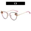 Triangular Cat'S Eye Diamond-Encrusted Flat Mirror Anti-Blue Luxury Glasses Frame Pearl Retro Personalized Glasses Frame