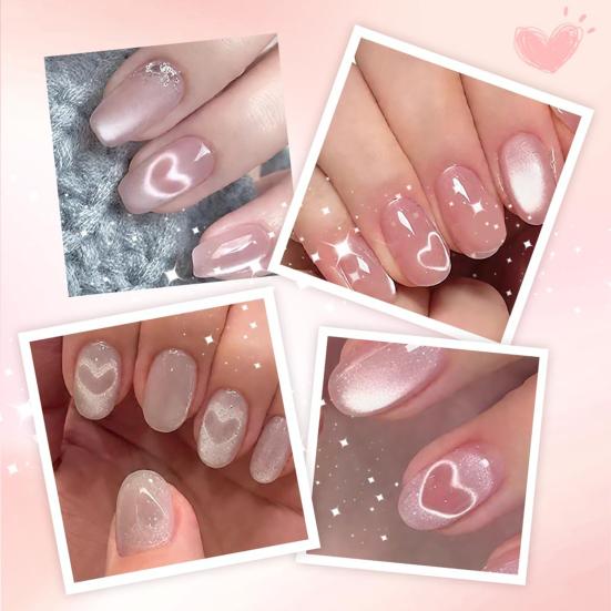 3-in-1 Cat Eyes Nail Magnet Heart Magnetic Wand for Gel Polish Nail Art Magnet Pen Professional Salon Tool