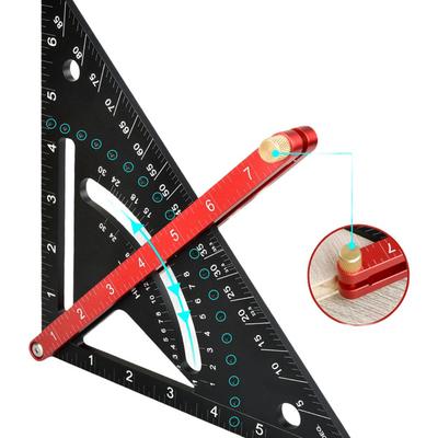 Adjustable Triangle Ruler For Carpentry Angle Measurement 200x196x275mm Aluminum Alloy Ruler 45 Degree Measurement