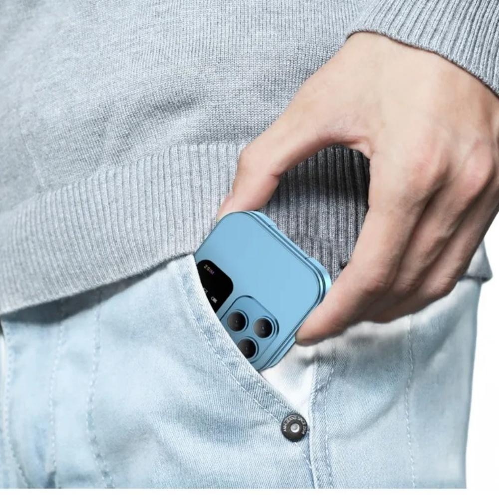 I16 Pro Super Mini Dual SIM Phone 1.77inches HD Screen Flip Mobile Phone 2G GSM Foldable Small Feature Phone Bluetooth FM Radio Speed Dial Phone