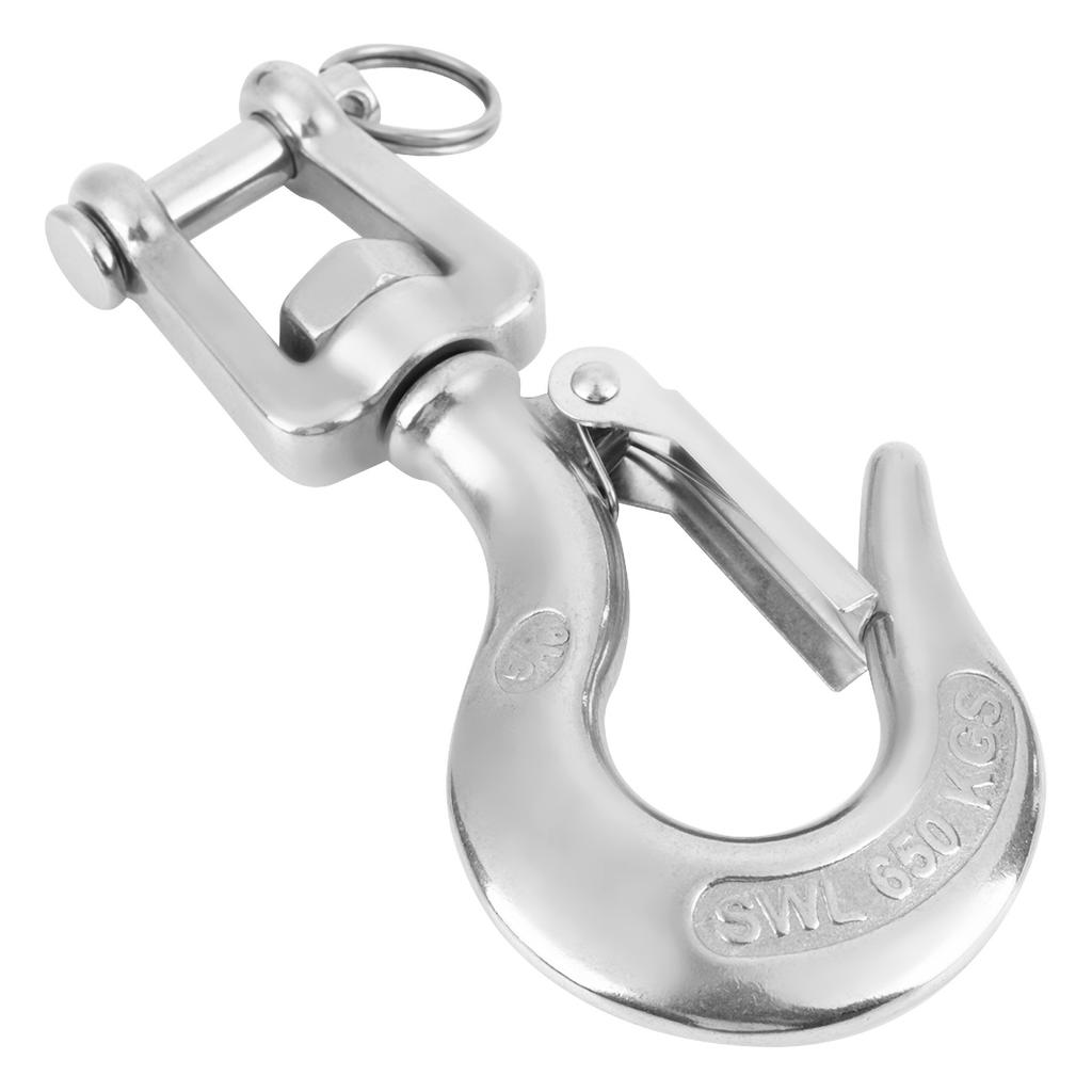 650kg 1000kg 304 Stainless Steel Swivel Lifting Hook with Latch Rigging Accessory