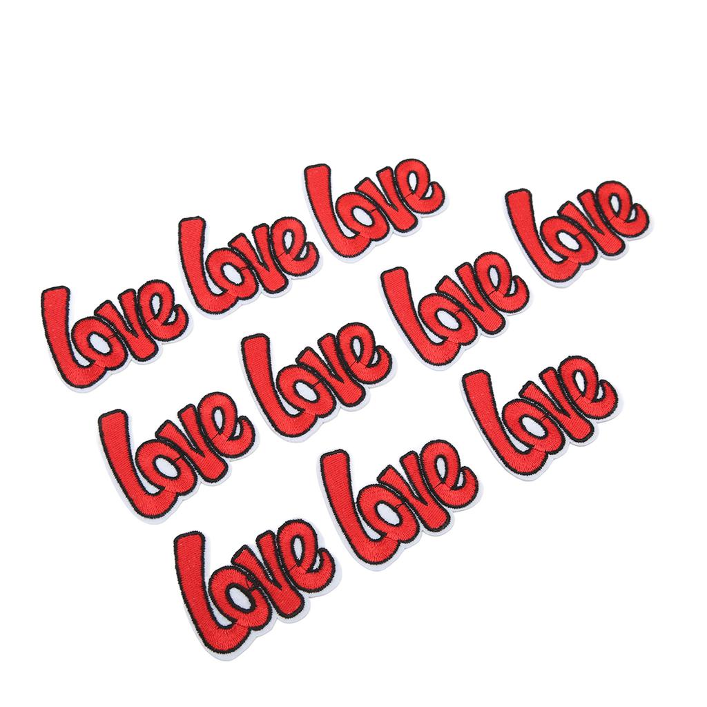 10Pcs Love Embroidered Patch Fine Embroidery Shading Blemishes Damage DIY Love Patches for Clothes