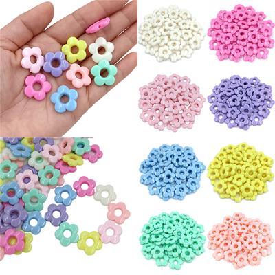 Exquisit Lose Perlen, Schmuckherstellungszubehör, Blumenperlen, 10 Stück, Handarbeit, Herstellung, cremefarben, Acrylperlen, 19 mm, Perlen für DIY, manuelles Zubehör