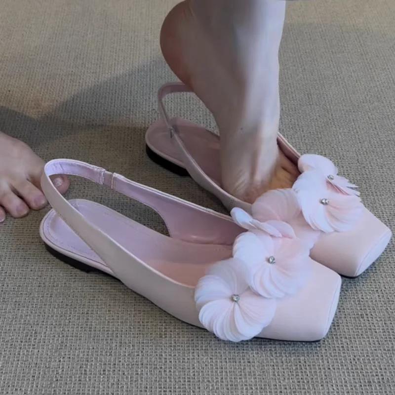 Fashion Flats Women Sandals Flower Fashion Shoes Dress Cozy Casual Shoes Summer Woman Slippers 2025 New Trend Brand Women’s Zapatillas