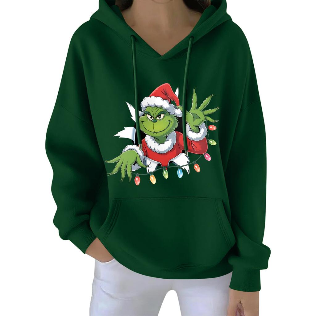Women's Christmas  Hoodie Funny Cute Christmas Holiday Sweatshirt Pullover