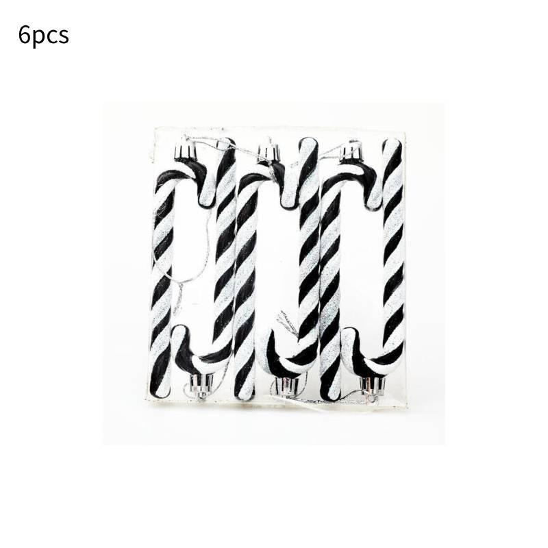 X 6 Candy Cane Glitter Hanging Christmas Tree Decoration Santa Ornament Xmas
