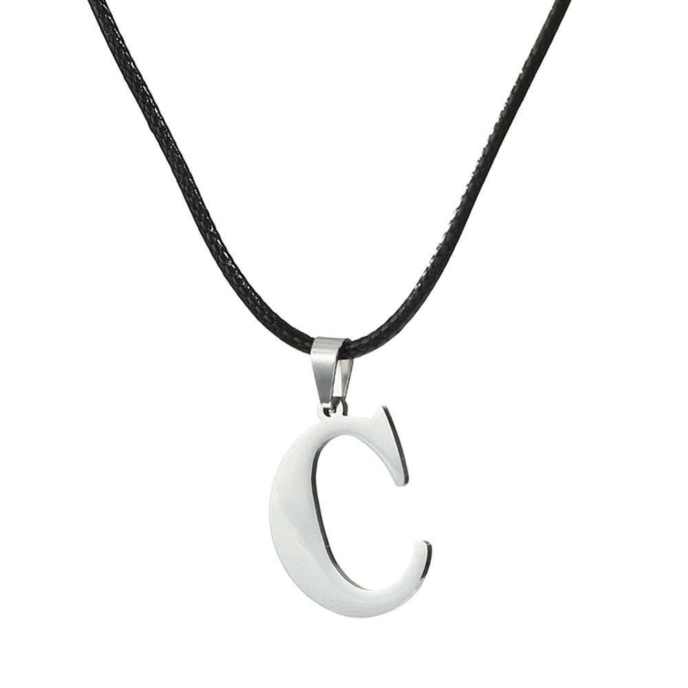 Nowy Naszyjnik ze Stali Nierdzewnej z Inicjałem Alfabetu A-Z 26 Angielskich Liter Naszyjnik Dla Mężczyzn Kobiet Personalizowane Prezenty Biżuteryjne