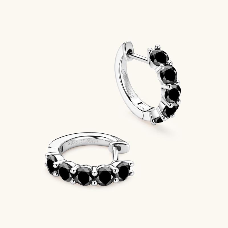 Korean Moissanite Sterling Silver Luxury Earrings & Hoops