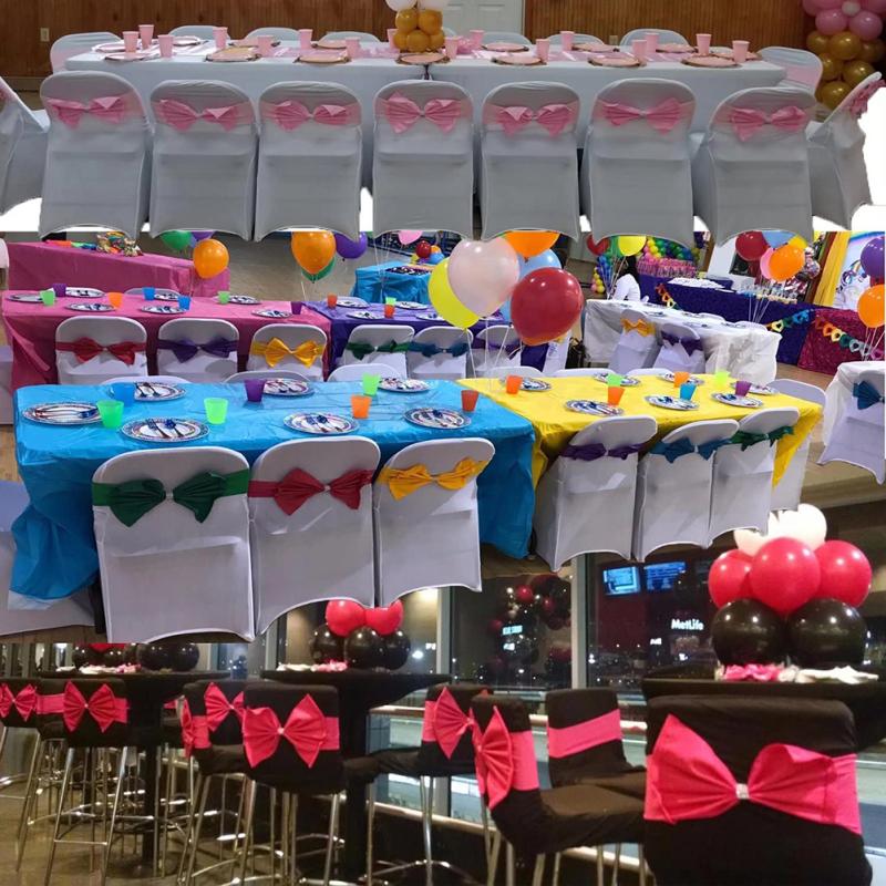 Fundițe Premium pentru Scaune Elasticitate Ridicată Cravată de Spătar pentru Nuntă Petreceri Aniversări Crăciun Ziua de Naștere