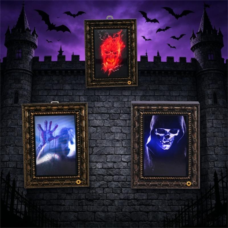 Mirror Style Halloween Hanging Decoration Plastic 23.7 x 4.4 x 30.7 cm Costume Accessory for Entryway Hallway Indoor Party Display