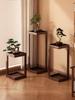 Solid Wood Chinese-Style Floor-Standing Flower Stand & Storage Rack for Living Room or Balcony - Simple 2025 Design.
