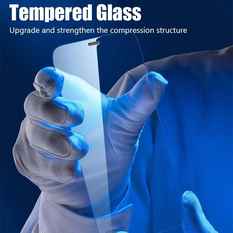 4PCS Screen Protector for iPhone 15 14 13 12 11 Pro Max Mini Protective Glass for iPhone X XR XS Max 15 PLUS Tempered Glass