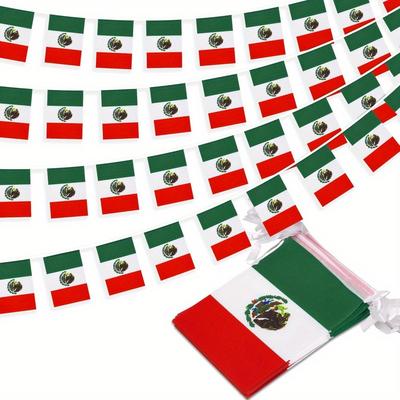 10M (32.8 pies) Bandera Mexicana Banderines Decoración Festiva Bandera Colgante Bandera de Tirar