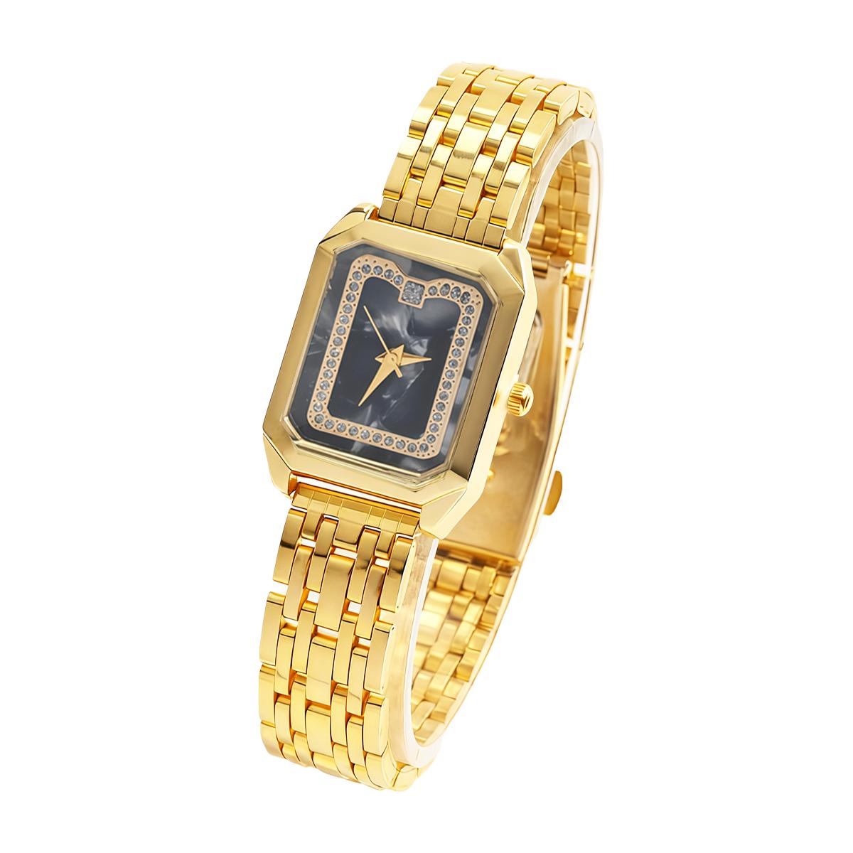 

Fashionable Luxury Diamond Square Dial Alloy Strap Women s Quartz Watch, Suitable for Daily Wear, Christmas Gift чёрный