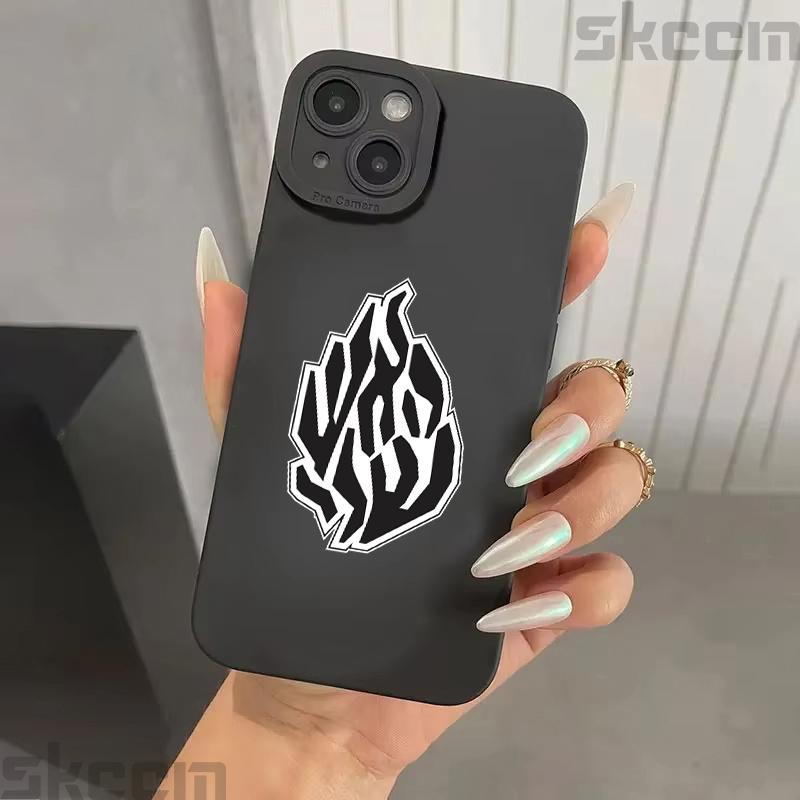 Black Flame Pattern Text Design Case For Samsung Galaxy S25 S24 S23 Ultra S22 S21 Plus S20 FE A55 A54 A15 A35 Shockproof Cover
