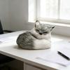 Simulated Fox Model Realistic Artificial Fur Sleeping Fox Figurine Mini Animal Statue Home Office Decoration Ornament Animal Lovers Gift