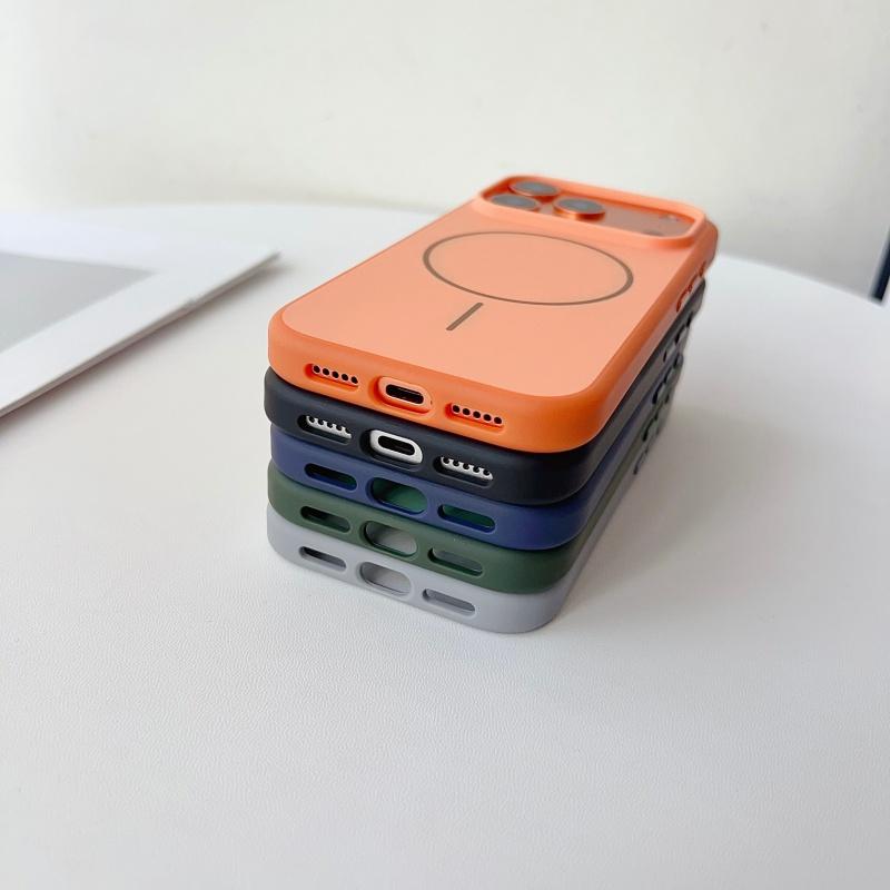 Case for IPhone 17 16 15 Pro Max 17Air for Magnetic Skin Feel PC Lens Hardware Button Shockproof Wireless Charging Back Cover