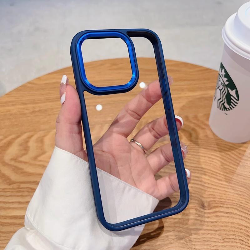 

Серый подходит для чехла для телефона Apple 16promax, Металлическая рамка, Прозрачный акриловый защитный чехол Ip15, Жесткий Apple 16Plus