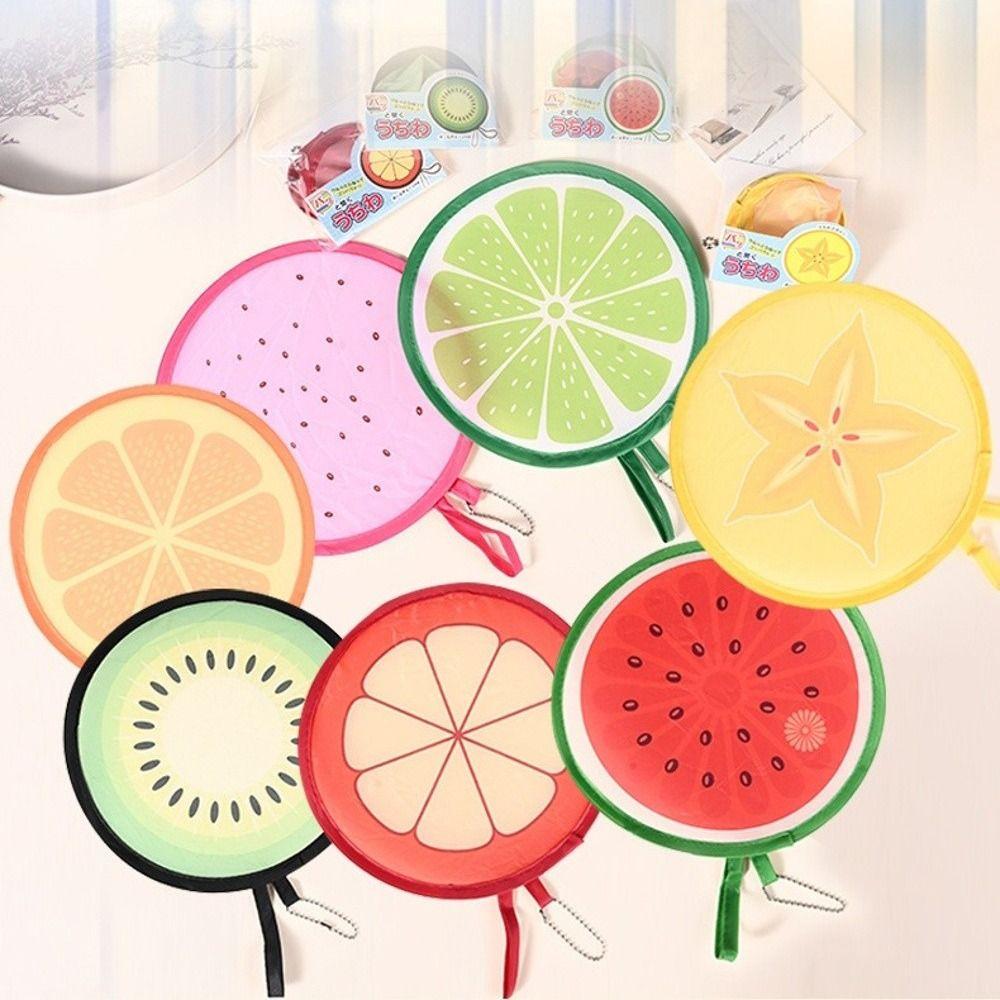 Fruit Style Round Foldable Hand Fans Portable Cooling Fans Cute Handheld Folding Fan Summer Events
