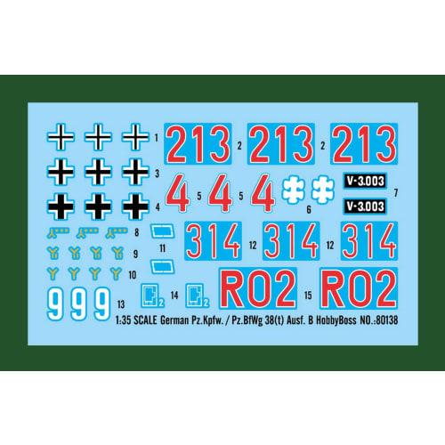 Hobby Boss 80138 1/35 scale German 38t Tank Ausf. B plastic model kit