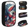 Amerikanischer Erbe Adler Mit US-Flagge Flügel Federmäppchen Jungen Mädchen Schul Stiftebox Federtasche Schreibwaren Stifthalter Tasche
