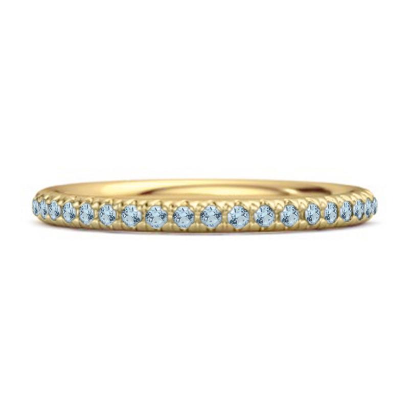 

Blue Topaz Eternity Band Ring - Sterling Silver Gold Vermeil 6 жовтий/золотий