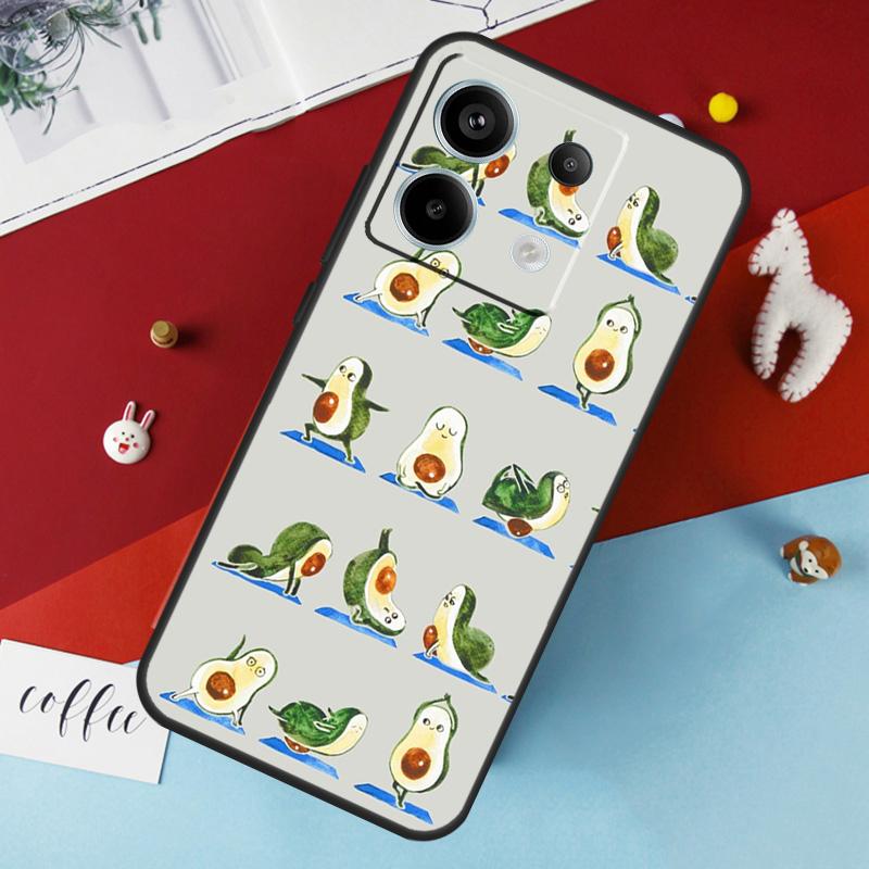Avocado Yoga Lustiges Muster Hülle Für Xiaomi Redmi Note 14 Pro 13 12 11 10 15 Pro Plus Redmi 15 14C 10C 12C 13C 15C Abdeckung