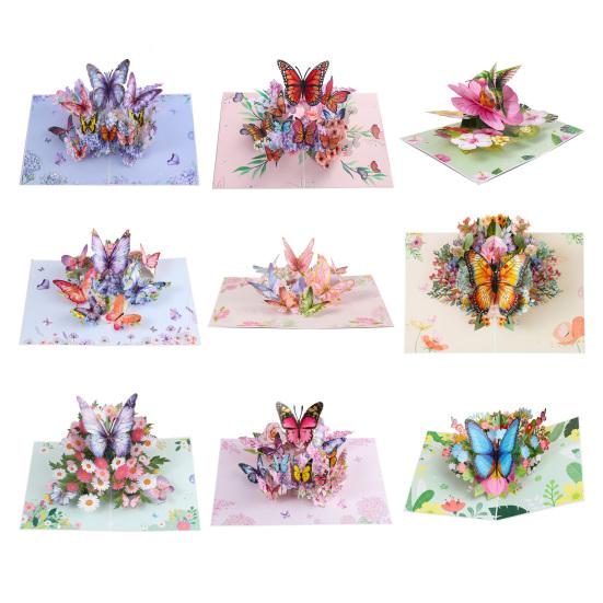Kelebek 3D Açılır Doğum Günü Kartı El Yapımı Sürpriz Tebrik Kartı Karmaşık Kesim Tasarımlı Eşsiz Hediye Arkadaşlar Aile Yıl Dönümü Dilekleri