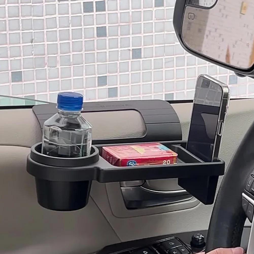Versatile Car Organizer with Cup Holder Phone Slot Durable Plastic Fits Side Door or Window Ideal for Daily Use Accessories
