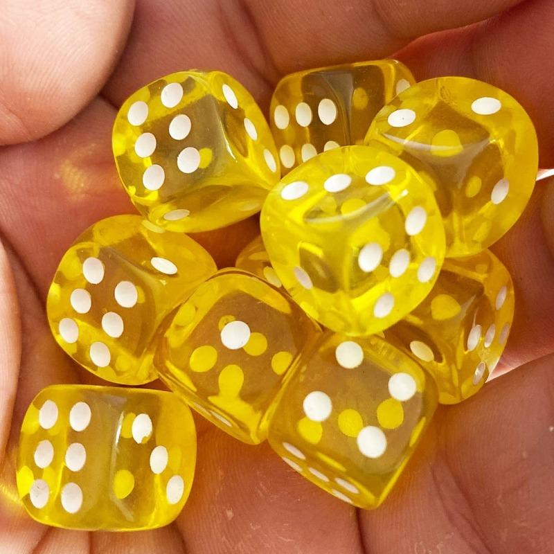 10 PCS High Quality Acrylic Colored Dice 6 Sides Round Corner Digital Dice for KTV Family Games Bar Club Party