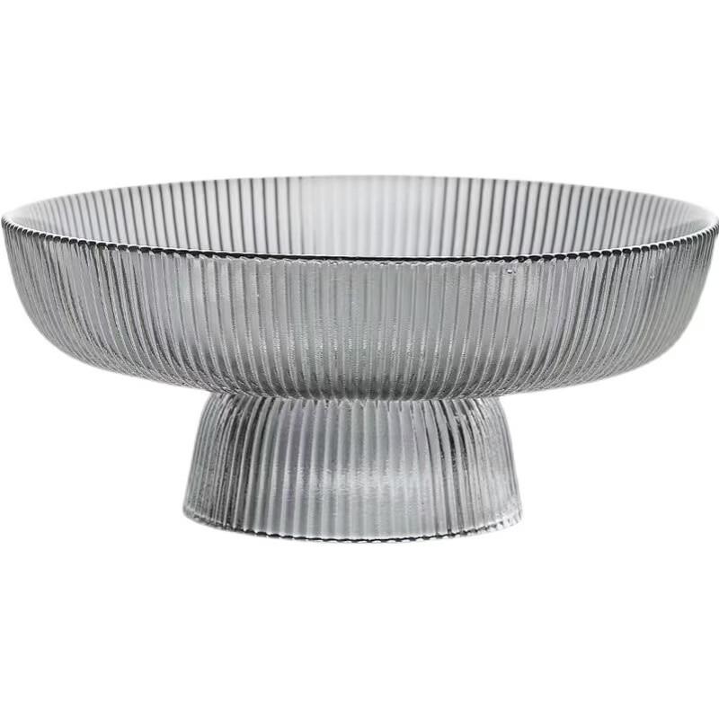 Ru Han Crystal Glass Fruit Plate with Gold Rim