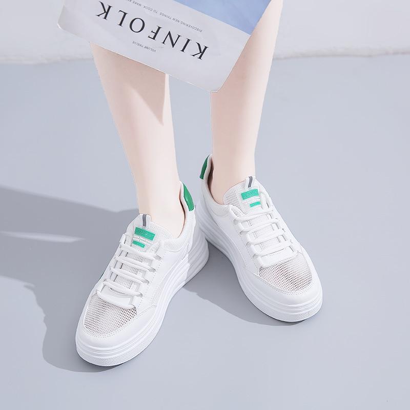 1752 Shoes Women's Sports Little White Shoes Women's Shoes Summer Thick-soled New Versatile Popular 2025 Height Increase Net Shoes