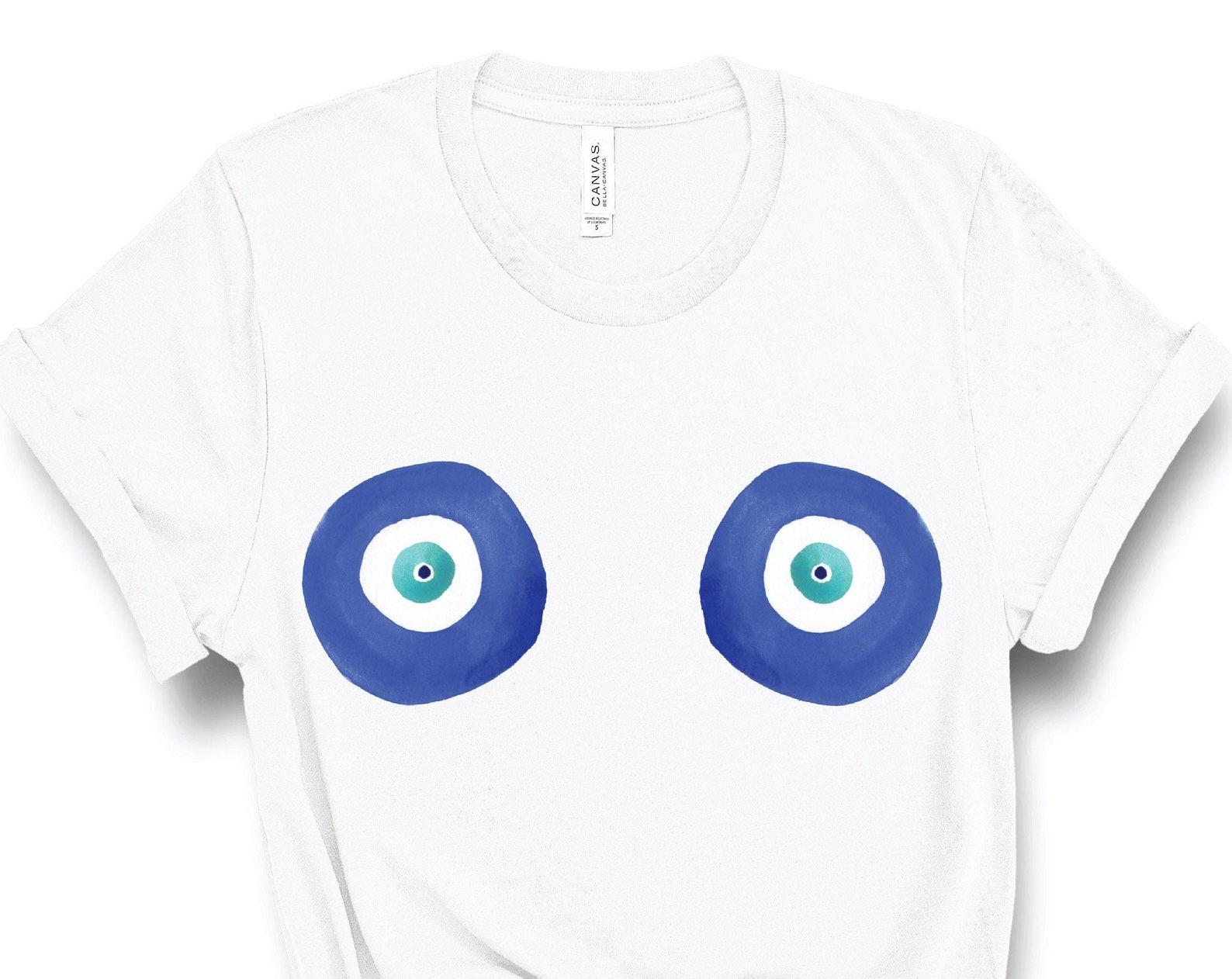 Evil Eye Shirt, Graphic Boho Hippie Yoga Tees, Eye See You, Third Eye T Shirt, Mindfulness Gift, Protection Symbol, Chakra Shirt, Greece L