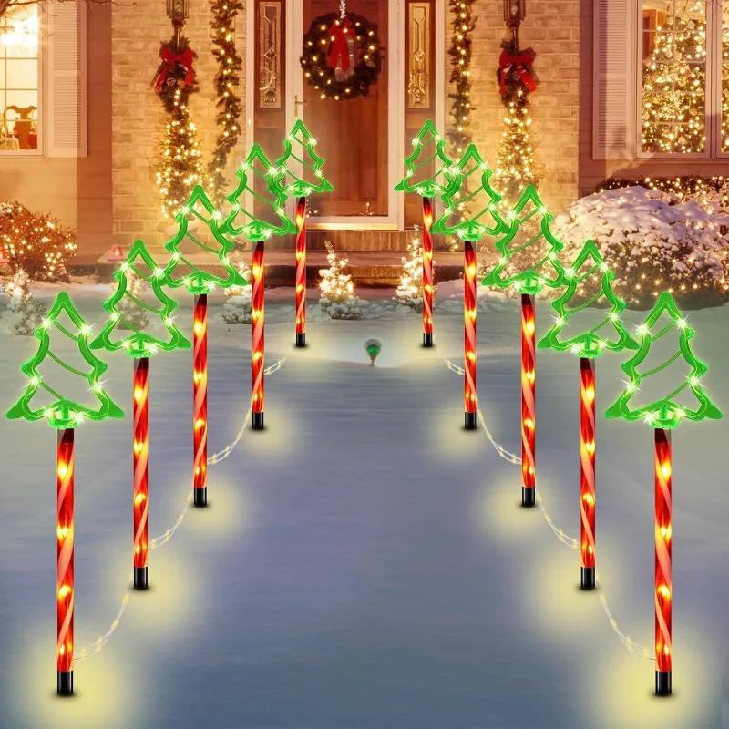 5pc/set solar candy Christmas tree ground installation decorative lights outdoor garden lawn LED lights courtyard lights
