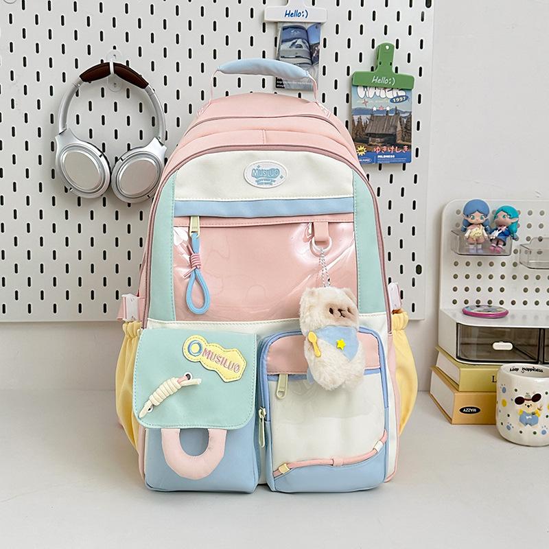 New high-value Japanese ins college style fresh and sweet schoolbag female middle school students lightweight large-capacity backpack