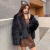 Зимняя мода имитация енота имитация пальто женское короткое с капюшоном с длинным рукавом легкое имитация лисы пальто