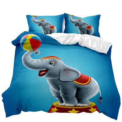 Elephant Duvet Cover Set Elephant Playing with Ball Animal Theme Twin Bedding Set Double Queen King Size Polyester Qulit Cover