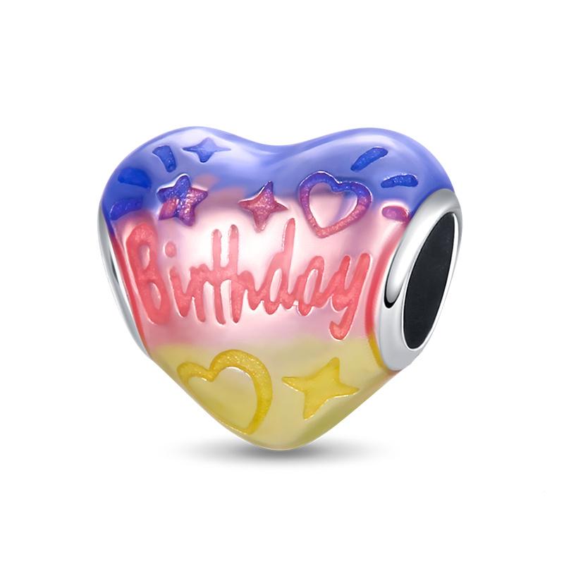 Copper Craft Charms Birthday Cake Month Stone Letter Bead Zircon Pendant Charms Fit 4Mm Bracelets Diy Exquisite Jewelry Crafting