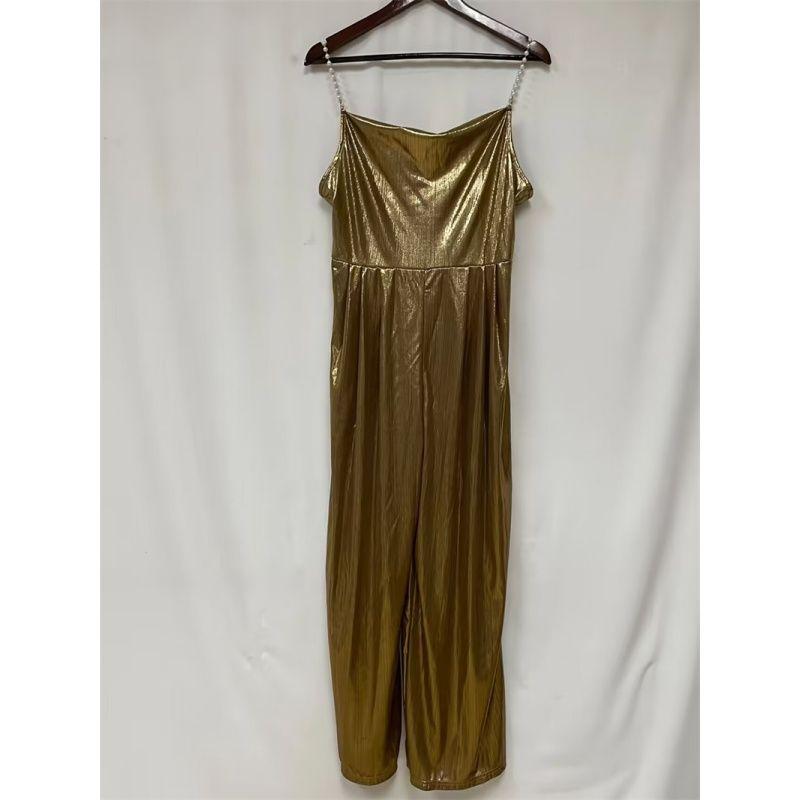 S-5XL Women Jumpsuit Sexy Party Clothes Formal Dress Sling Beads Jumpsuit Women