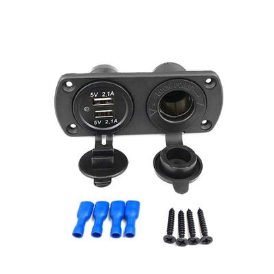 Διακλαδωτής Υποδοχής Ρεύματος 12V 4.2A Διπλός Φορτιστής USB Προσαρμογέας Ρεύματος Πρίζα για Αυτοκίνητο Σκάφος Θαλάσσιο Μοτοσικλέτα