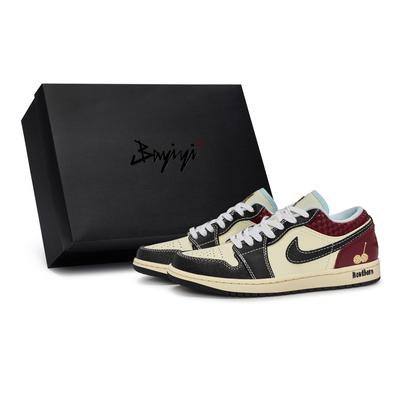 Air Jordan 1 811 Производство, Плоды боярышника, Специальная коробка для обуви Нескользящая Устойчивая к истиранию Низкая модель HQ3437-101(Team80-S-BOX)