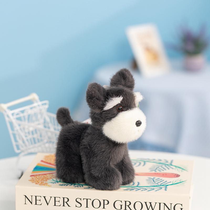 Cuddly Pose Puppy Series Plush Toys Mini Fluffy Schnauzer Poodle Bichon Rottweiler Golden Retriever Doll Lovely Desktop Pets