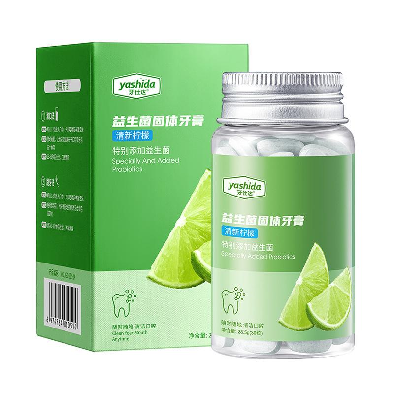 30 Capsules Probiotic Solid Toothpaste Clean Oral Fresh Breath Chewable Travel Portable Mouthwash Tablets Brightening Teeth Care