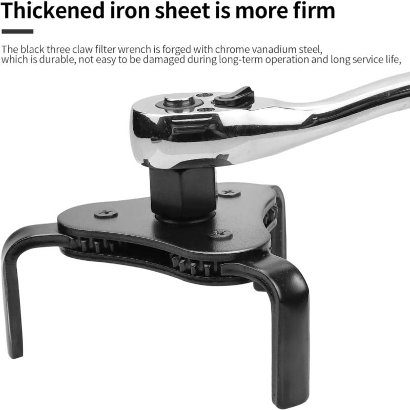 Black Universal Oil Filter Wrench Adjustable Install Uninstall Removal Key Repairing Tool Car Repair Tools Removal Tool