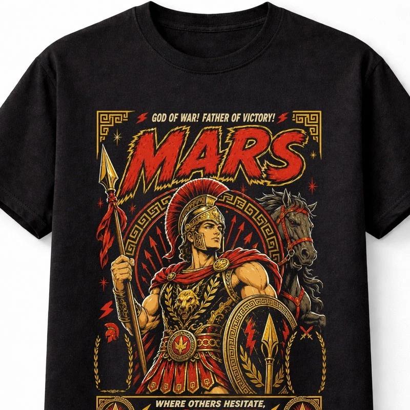 Mars RoUnisex God Of War Mythology Warrior Graphic Unisex TShirt S