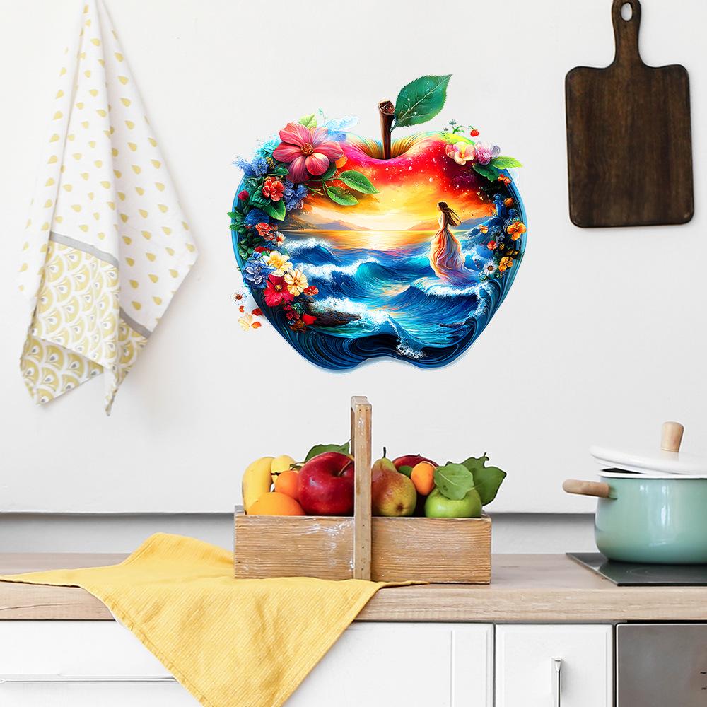 Kreative 3D Apfel Unterwasserwelt Schönheit Rücken Schlafzimmer Wohnzimmer Heimverschönerung Dekoration Wandaufkleber